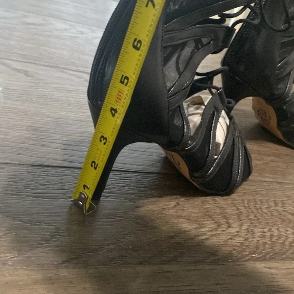 NWT BURJU Vikky Open Toe Strappy Mesh Cut Out Lace Up Ankle Boots | Size 11 - Picture 6 of 12